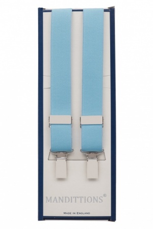 Light Blue Braces - Slim 25mm