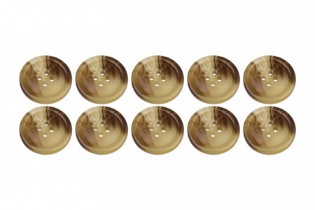 Pack of 10 Light Brown Mock Horn Large Buttons 23mm