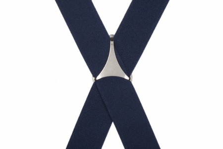 Plain Midnight Blue Trouser Braces With Large Clips