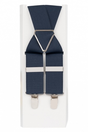 Navy Blue Trouser Braces 4 Clips