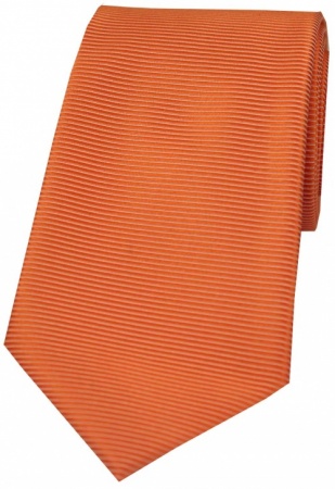 Orange Horizontal Ribbed Polyester Tie