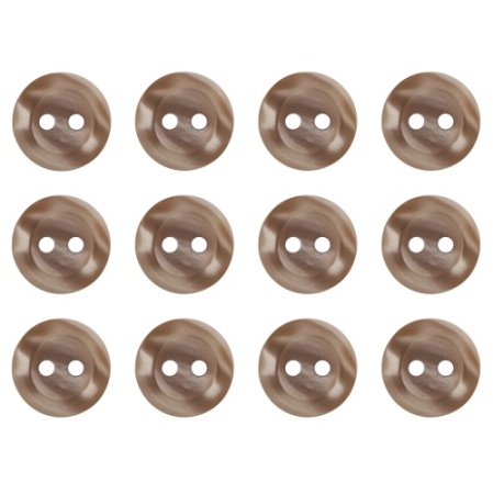 Pack of 12 Camel Brown 2 Hole Buttons 11mm