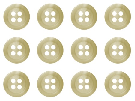 Pack of 12 Cream Mock Horn Shirt Buttons 11mm