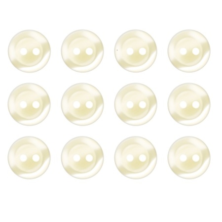 Pack of 12 Off White 2 Hole Buttons 11mm