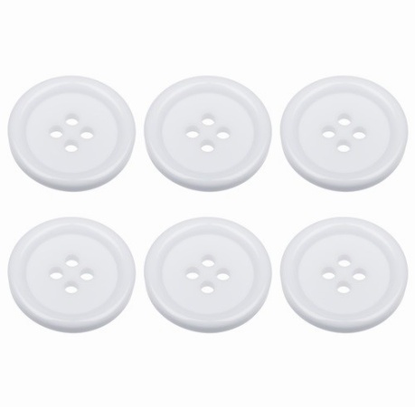 23mm White Buttons with 4 Holes