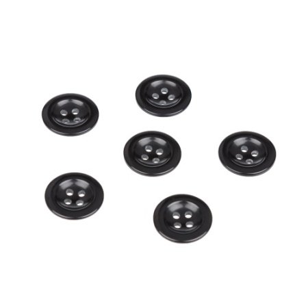 Pack of 6 Black Sew on Buttons for Braces Trousers