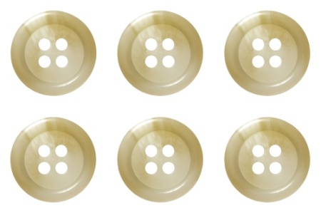 Pack of 6 Cream Mock Horn Buttons 15mm