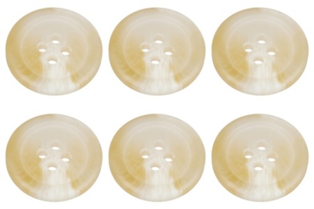 Pack of 6 Cream Mock Horn Buttons 20mm