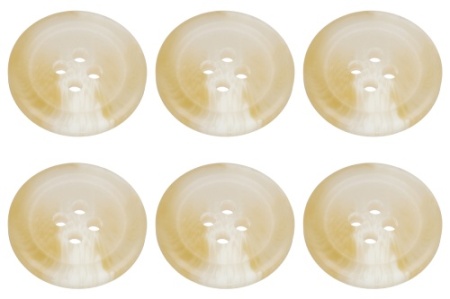 Pack of 6 Cream Mock Horn Buttons 20mm