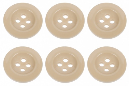 Pack of 6 Light Beige Trouser Brace Buttons