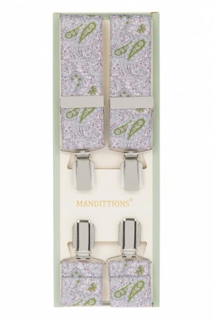 Pink and Green Paisley Trouser Braces