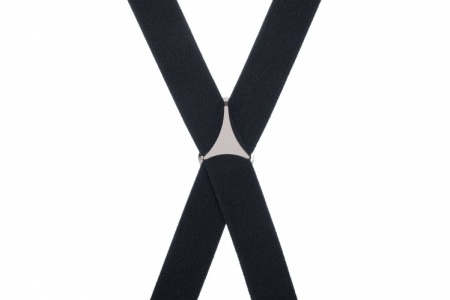 Plain Black Trouser Braces With Heavy Duty Large Strong Clips