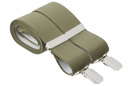 Plain Olive Green Braces For Trousers