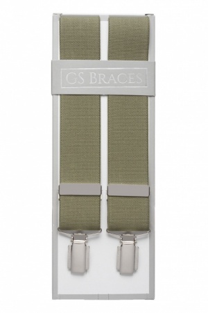 Plain Olive Green Braces For Trousers