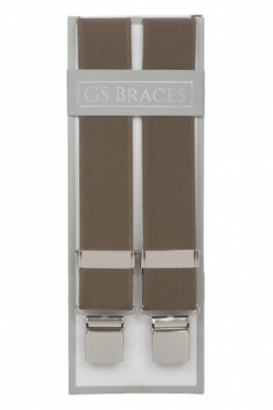 Plain Olive Green Trouser Braces With Large Clips