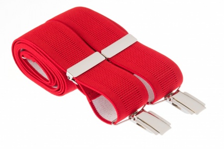 Plain Red Braces for Trousers