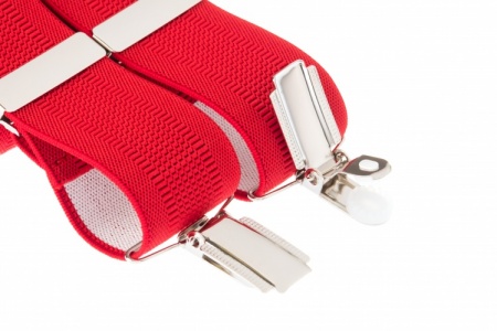 Plain Red Braces for Trousers