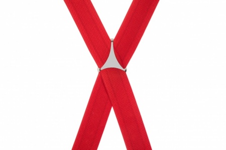 Plain Red Braces for Trousers