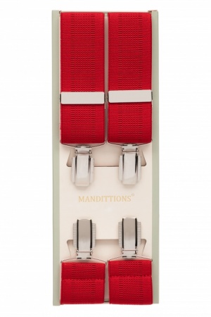 Plain Red Braces for Trousers