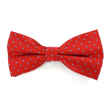 Red Bow Tie with Light Blue Polka Dots