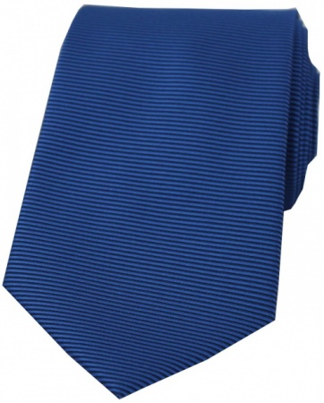 Royal Blue Horizontal Ribbed Polyester Tie