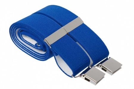 Plain Royal Blue Trouser Braces With Large Clips