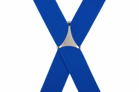 Plain Royal Blue Trouser Braces With Large Clips