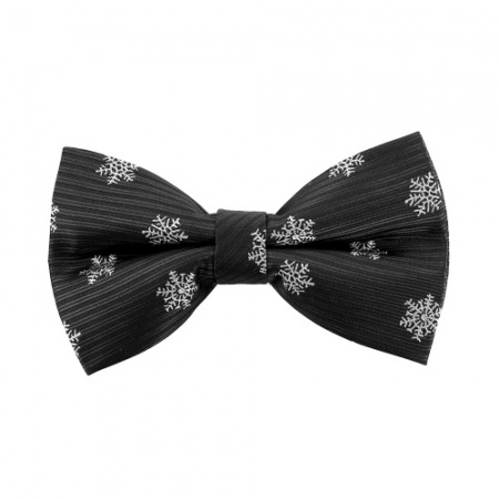 Snowflake Bow Tie Black