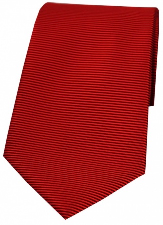Soprano Red Horizontal Ribbed Polyester Tie