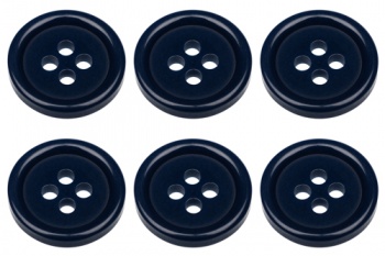 15mm Flat Navy Blue Buttons with 4 Holes
