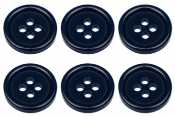 15mm Flat Navy Blue Buttons with 4 Holes