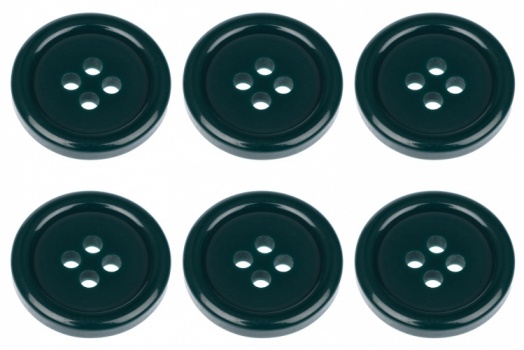 18mm Flat Dark Green Buttons with 4 Holes