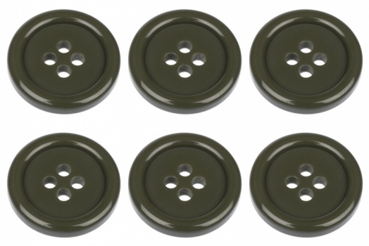 18mm Flat Olive Green Buttons with 4 Holes