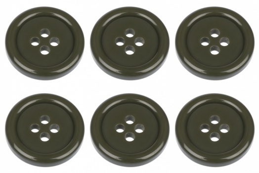 18mm Flat Olive Green Buttons with 4 Holes