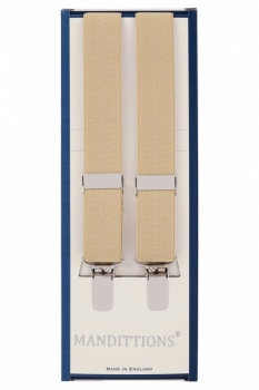 25mm Slim Beige Trouser Braces