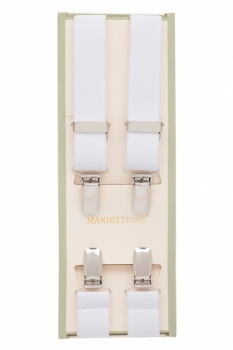 25mm Slim White Trouser Braces