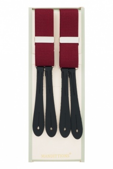 28mm Slim Burgundy Button on Trouser Braces