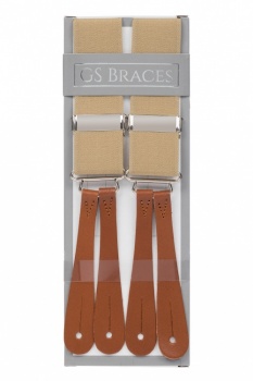 Beige Braces With Leather Ends