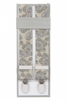 Beige Paisley Trouser Braces