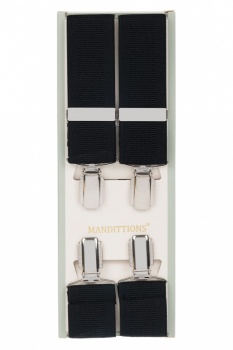 Black Ribbed Trouser Braces