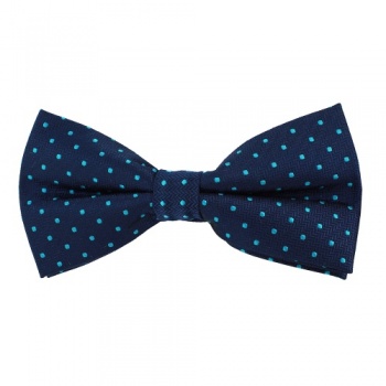 Blue Bow Tie With Light Blue Polka Dots