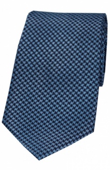 Blue Dogtooth Silk Tie