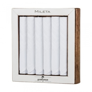 Boxed Set of 6 White Handkerchiefs