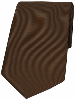 Brown Horizontal Ribbed Polyester Tie