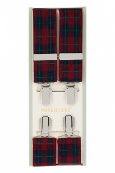 Burgundy Tartan Trouser Braces