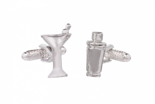 Cocktail Drinks Shaker and Martini Glass Cufflinks