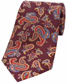 Deep Wine Paisley Tie