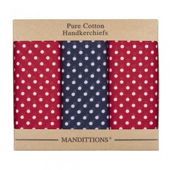 Extra Large Red Spotted Hankies Spot Handkerchiefs Gents Shop