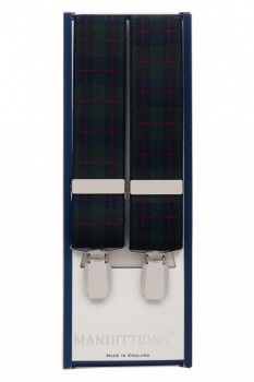 Green and Blue Tartan Trouser Braces