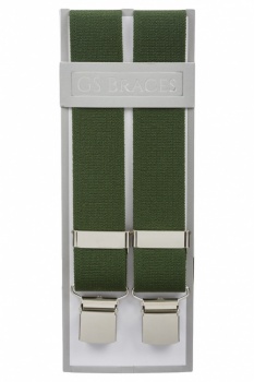 Green Trouser Braces With Heavy Duty Clips